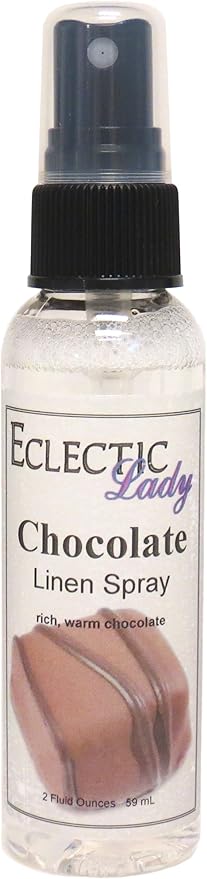 Chocolate Linen Spray, 2 ounces - Eclectic Lady Sheet and Linen Spray - No Artificial Colors, Parabens, or Preservatives - Long-Lasting Scent for Bed, Fabric & Pillow