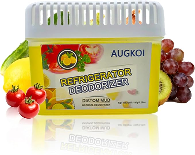 Diatomaceous Earth Gel Refrigerator Deodorizer, More Effective than Activated Charcoal and Baking Soda, Nature-Based Fridge Deodorizer, Eliminates Odors, Extends Food Freshness, 1 Packs