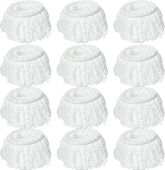 6/12 Pack Spin Mop Replacement Head, Microfiber Mop Head Refill Compatible with FunClean Spin Mops and RinseWise Mop Bucket for Home and Floor Cleaning (12 Pcs)