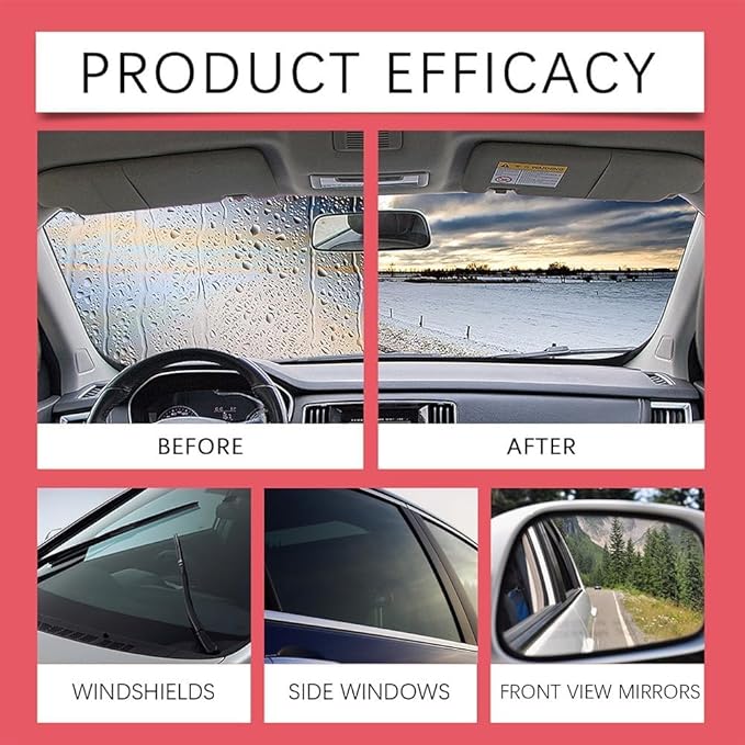 Automotive Oil Film Cleaning Brush, Car Glass Oil Film Remover, Glass Cleaning Board for Windshield, Anti-Rain Fog Improves Clarity and Visibility, for All Vehicle Models