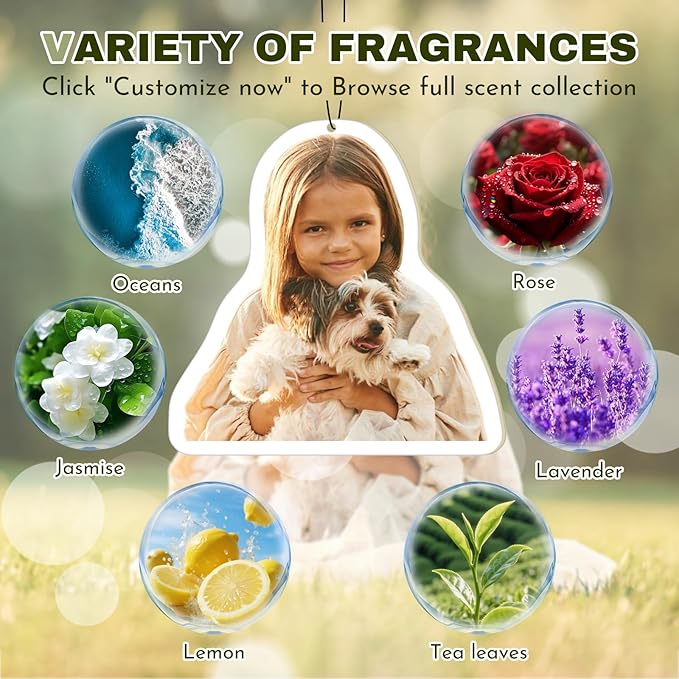Custom Air Freshener for Car - Double Sided Photo Personalized Car Scents Air Freshener, Smell Air Fresheners With Picture for Wardrobe, Bathroom,Hanging Ornaments (Crop-1pcs)