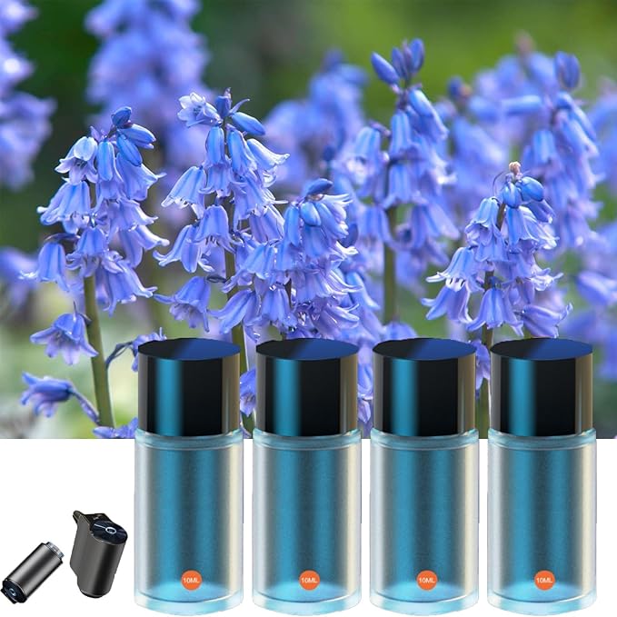 Smart Car Air Freshener Diffuser, Aromatizante para Carro Inteligente Intelligent Car Aroma (4pcs Oils,Bluebell)