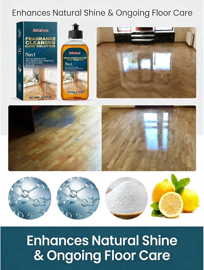 Powerful Stain Removing Floor Cleaner ， Dual-Action Stain and Odor Remover for Hardwood Floor Cleaning, Natural Shine for Mopping Home Kitchen Bathroom(2pcs)