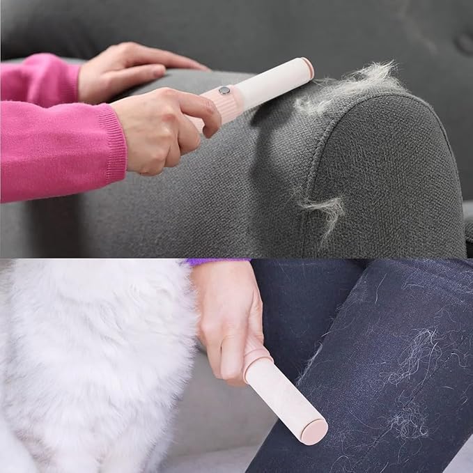 Mini Lint Roller for Clothes Reuseable Pocket Lint Remover for Travel, Portable Sticky Roller for Pet Hair, Small Lint Roller with 4 Rolls Refillable
