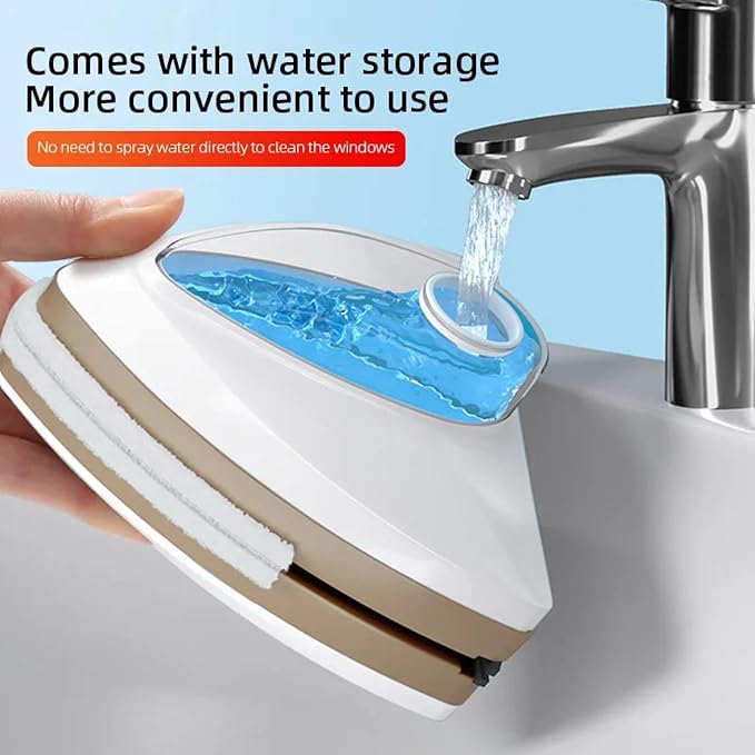 Magnetic Window Cleaner Brush Double Sided Magnetic Glass Cleaner Water Storable Glass Window Brush Cleaning Household Tools Multifunctional Double Layer Glass Cleaning