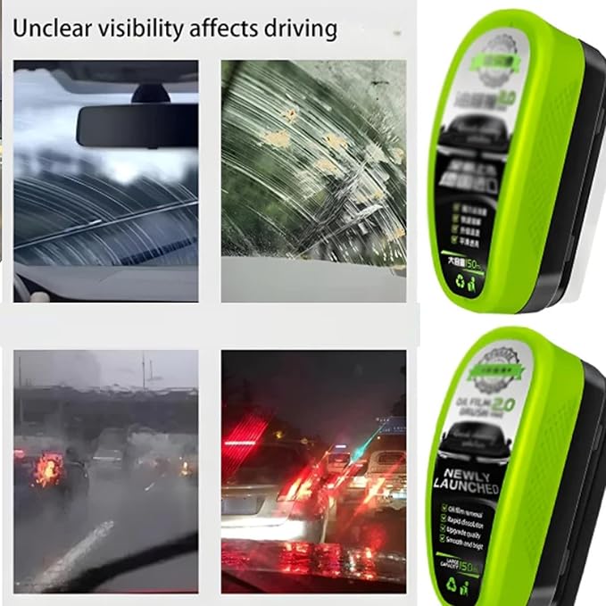 Glass Cleaner,New Upgrade Automotive Oil Film Cleaning Brush, Glass Cleaning Board, Oil Film Brush 3.0 (3)