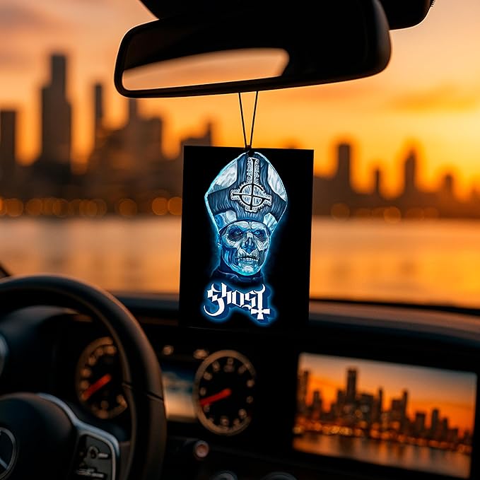 Rocksax Ghost Papa Blue Hanging Air Freshener – Long-Lasting Vanilla Car Air Freshener for Home & Office – Double-Sided Print Rock Band Memorabilia Car Fresheners