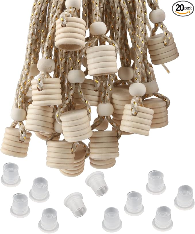 20 Pcs Car Air Freshener Perfume Bottle Replacement Caps With String Pendant Essential Oil Diffuser Replacement Lids Fragrance Aromatherapy Auto Ornaments Decor Accessories With Stoppers