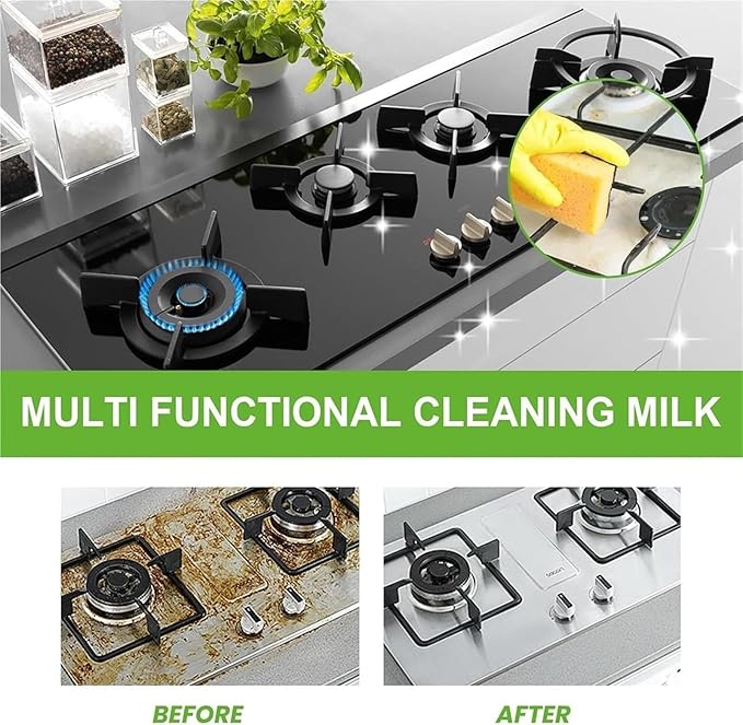 Cleaning Milk House Cleaner, Kitchen Oil Stains Cleanse, All Purpose Heavy Oil Cleaner, Stove Top Oven Powerful Multifunctional Concentrated Cleansing Lotion (2, 10Fl oz)