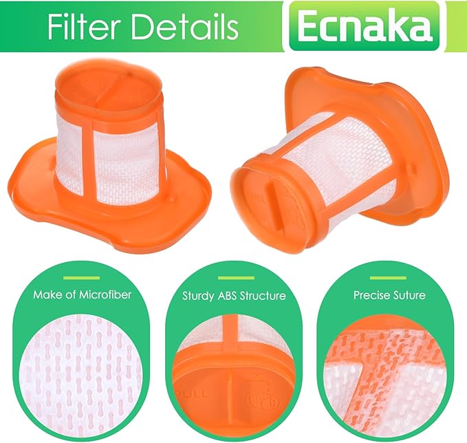 4 Pack HHVKF10 Dust-buster Filter Replacement Compatible with BLACK And DECKER Handheld Vacuum Filter Washable Fit for Models HHVK HHVK320J HHVK320J10 HHVK320JZ01 HHVK515J HHVK515JP HHVK515JP07