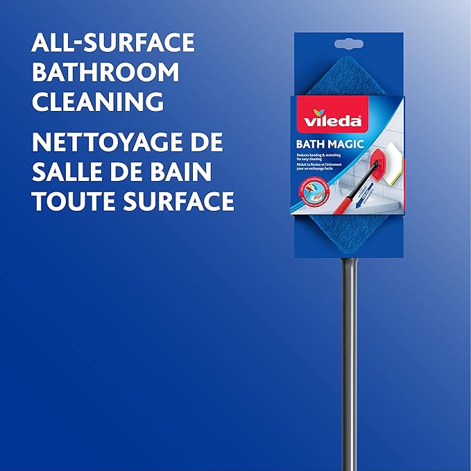 Vileda Magic Bath Mop with 1 Extra Refill and 1 Microfiber Bath Cloth