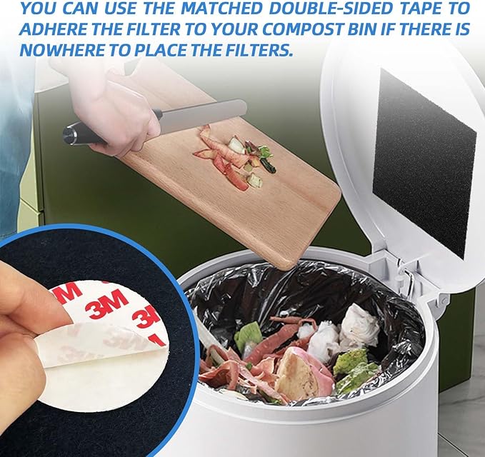 Activated Carbon Deodorizer Filters for Trash Cans - 3.9 Inch Odor Eliminator Packs (20 Count) | Fits Kitchen, Diaper Pails, Compost Bin, Pet Litter Bins | Long-Lasting Smell Remover