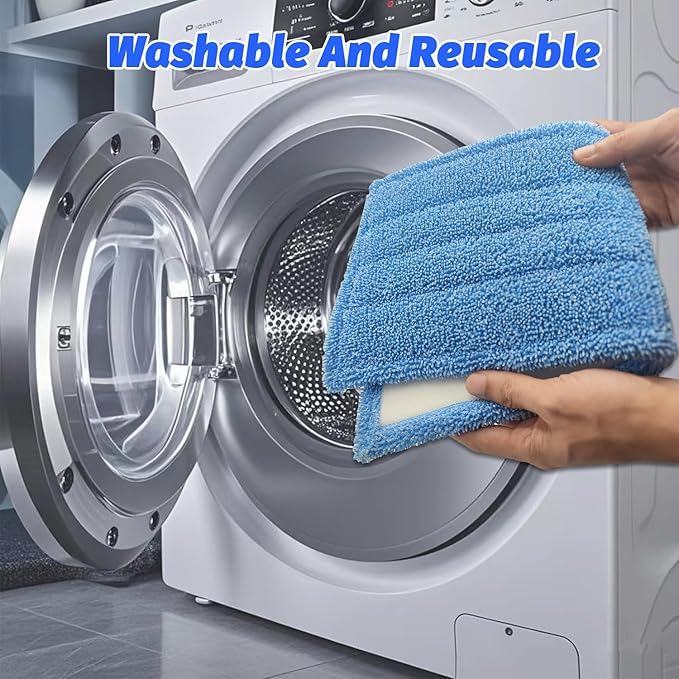 5 Pack Mop Pads Compatible with Rejuvenate Click N Clean Spray Reusable Microfiber Pads Replacement for Rejuvenate Microfiber Washable Mop Refill for Floor Cleaning (5-Pack)