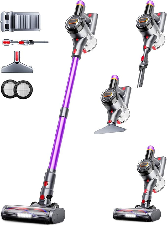Cordless Vacuum Cleaner, 550W 45Kpa Vacuum Cleaners for Home, 60Mins Cordless Stick Vacuum with LED Display, Self-Standing & Anti-Tangle, 8-in-1 Wireless Vacuum for Carpet Pet Hair Hardfloor