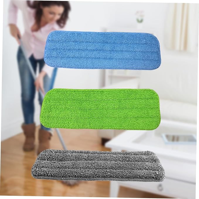 3pcs Reusable Sponge Mop Heads Microfiber Refillable Spray Mop Pads Washable Cleaning Tool