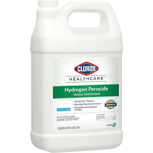 Clorox Healthcare Hydrogen Peroxide Cleaner Disinfectant Refill, Bleach Free, 128 Fluid Ounces, Pack of 4 (Package May Vary)