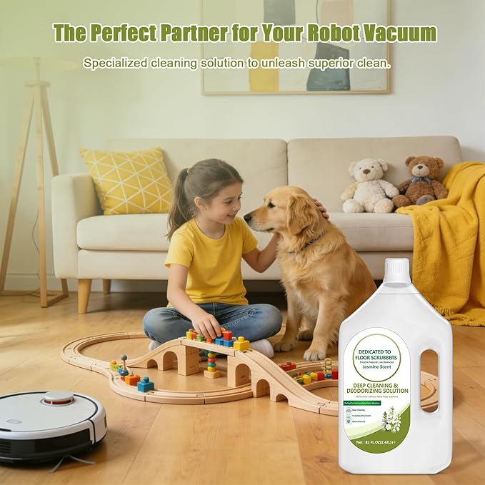 82 FL OZ/2.42 L Jasmine Scent Floor Cleaning Solution Compatible with Tineco iFLOOR 2/3/5 & FLOOR ONE S3/S5/S6/S7 PRO, Floor Cleaner Refill for All Cordless Wet/Dry Vacuum & Robot Vacuums Mop