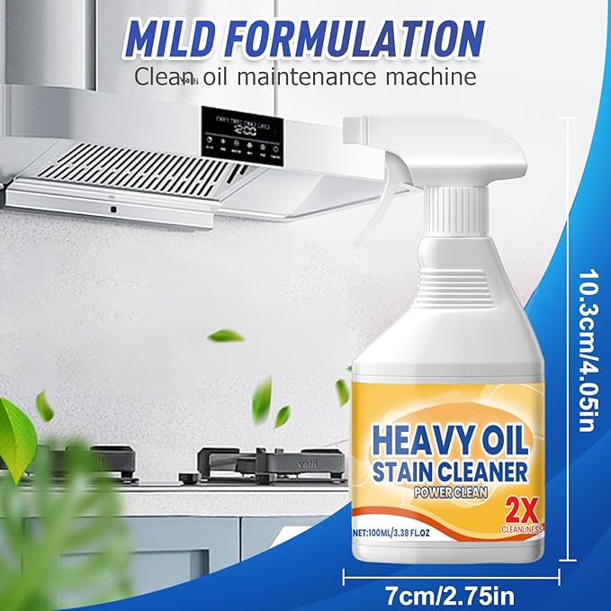 Kitchen Heavy Oil Cleaner Spray,100ML All Purpose Kitchens Heavy Oil Cleaning Agent, Grease Remover, , Multipurpose Kitchen Cleaner Spray for Countertops,stovetop , Ovens and Appliances (100ML-1PC)