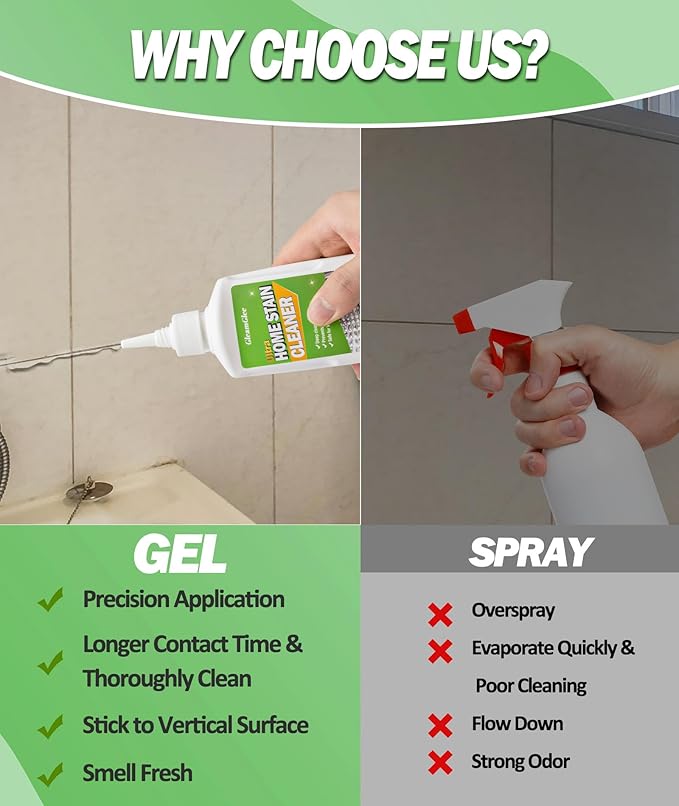 Home Remover Gel, Powerful Washing Machine Gasket Cleaner, Heavy Duty Cleaning Solution for Washing Machine, Refrigerator Strips, Bathroom Grout, Tiles, Sink, Shower - 5 Fl.Oz