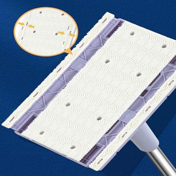 Clip to Grip Mop, Snap Grip Mini Mop, No Wash Lazy Mopes Wet and Dry with 10 Reusable Cloths, Zero Touch Mini Mops, Automatic Cloth Clip and No Wash Mops