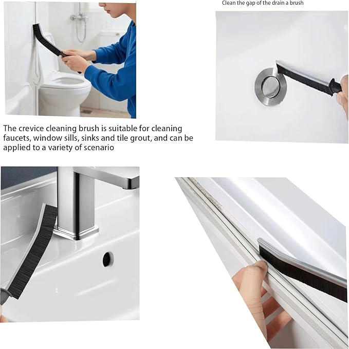 17Pcs Crevice Cleaning Brush Tool Multifunctional Hard Bristle Gap Cleaning Supplies for Bathroom Grout Sink Bathtub Shower Corner Kitchen Toilet Window Track Brushes Small Spaces