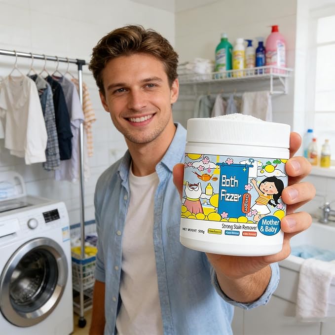 powder, Oxy Cleaner Powder, Stain Remover, 500g, Laundry Cleaning Pow-der, Fabric Whitener, Hyper-Concentrated Formula, For Home Shirt Bathroom Household Daily Nursery