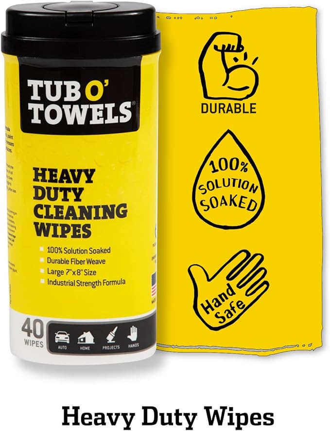 Tub O' Towels Household Cleaning Wipes Variety Pack, 7" x 8", 4-Pack