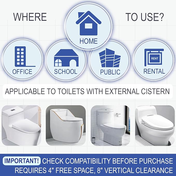Automatic Toilet Bowl Cleaner with Refill — Antibacterial Flush-Activated Cleaning System, Toilet Cleaners for Hard Water, Helps Remove Rust & Limescale, Long-Lasting Performance & Unscented Formula