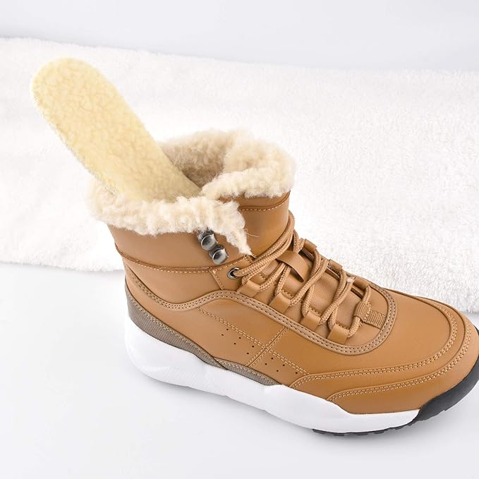 Knximax Wool Insoles for Men Warm Thin Non-Slip Cushioned Inserts, All-Day Comfort Innersoles for Winter Boots Sneakers Daily Wear, Synthetic Wool & Latex Sole Design, EU 46
