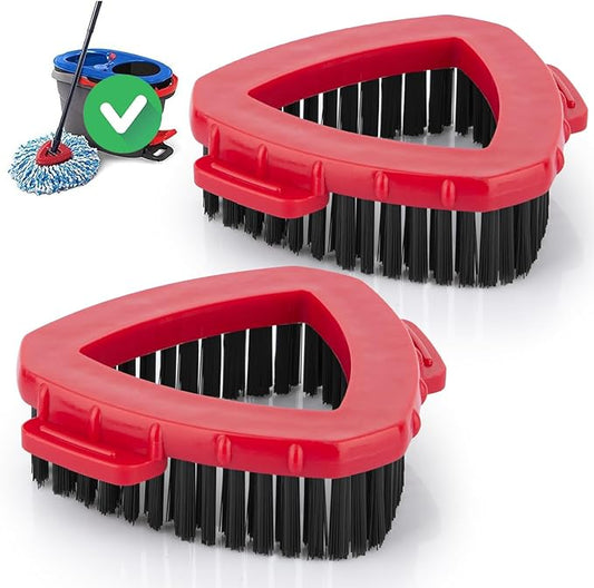 Scrubber Mop Head for O Cedar RinseClean 2-Tank System, Scrub Brush Compatible with O Cedar Spin Mop Stiff Bristle, Mop Brush for Bathroom Kitchen Wall Tile, No Include Mop Handle and Base, 2 Pack