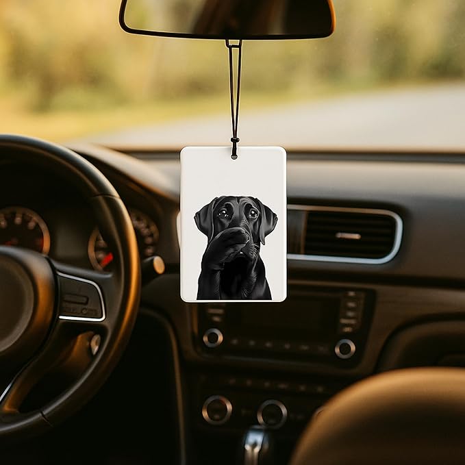 Funny Dog Bathroom Air Freshener 4 Pcs, Black Lab Gifts, Golden Retriever Lovers Gifts Air Freshener Hanging for Bathroom Decor, Dog Lover Gift Car Accessories for Women Men