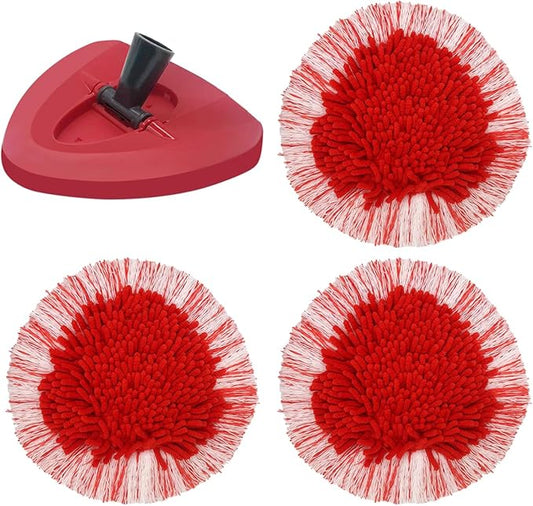 4 Pack Spin Mop Accessories Replacement for Vileda/o-ceda, 3 Built-in Strong Friction Microfiber Chenille,1 Mop Cover