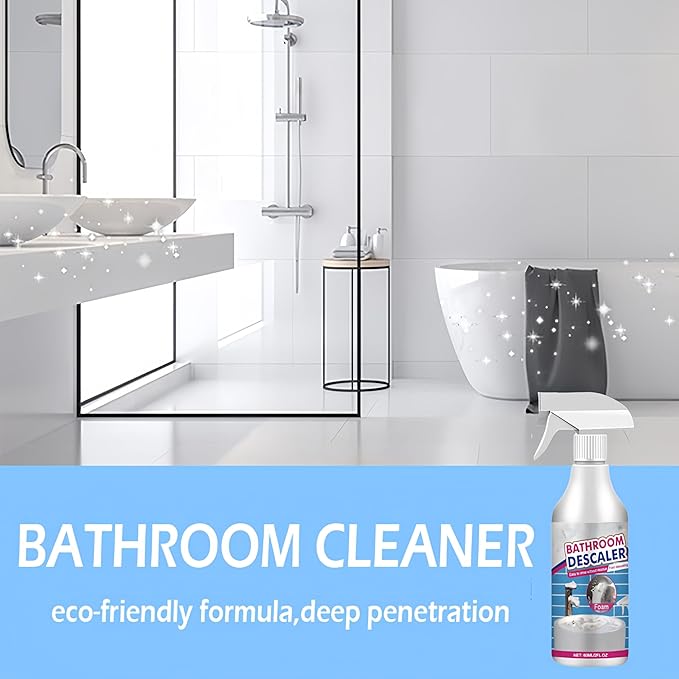 Bathroom Descaler Foam Cleaner, New Stubborn Stains Cleaners Multipurpose Bathrooms Foam Cleaners, 2.02 Oz All Purpose Rinse Cleaning Foams for Bathtub,Glass,Faucet,Toilet (1 Pcs)