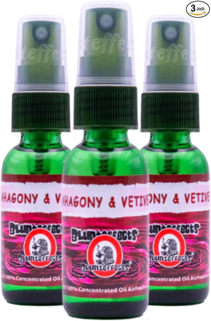 Blunteffects Blunt Effects 100% concentrated Air Freshener Oder Neutralizing Spray (mahogany & vetiver 3 Pack)