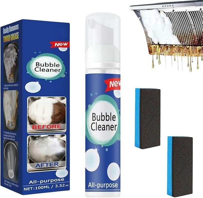 CROOT Bubble Cleaner Foam, Kitchen Foaming Heavy Oil Stain Cleaner, Powerful Stain,Stubborn Grease & Grime Remover Bubble Spray