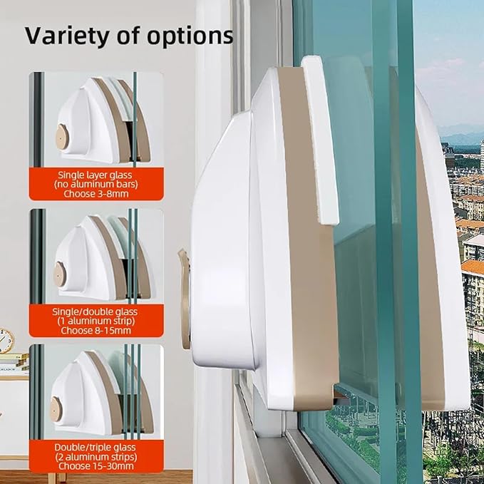 Magnetic Window Cleaner Brush Double Sided Magnetic Glass Cleaner Water Storable Glass Window Brush Cleaning Household Tools Multifunctional Double Layer Glass Cleaning