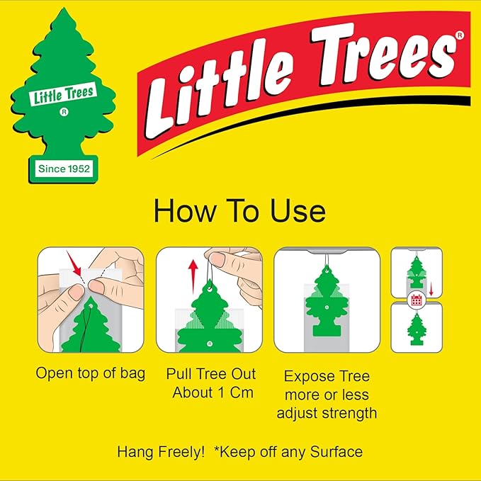 LITTLE TREES Car Air Freshener | Hanging Paper Tree for Home or Car | Strawberry | 6 Pack