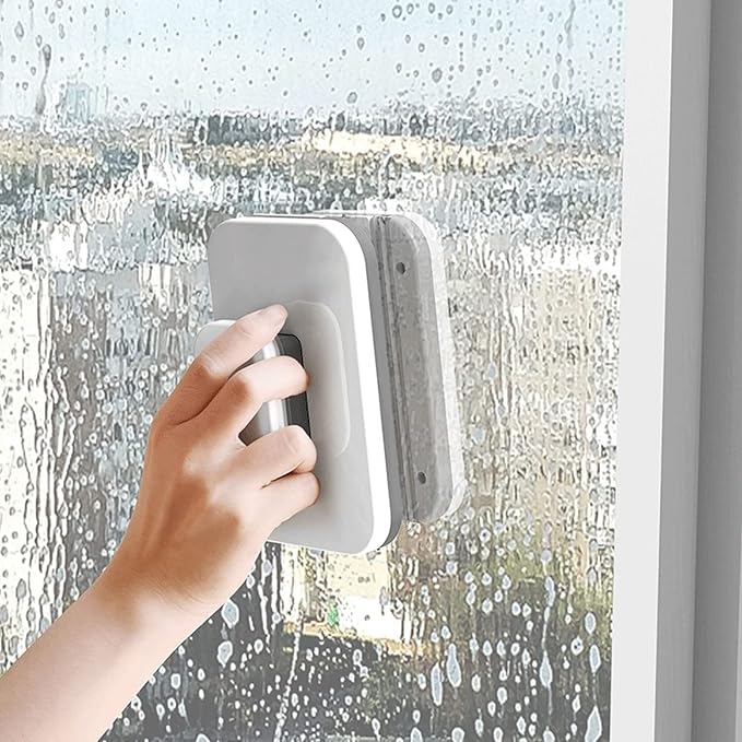 Magnetic Window Wiper Cleaner,Double Sided Glass Wiper,Glass Cleaner Wiper Cleaning Tools Windows for High-Rise and Car Glazed Windows