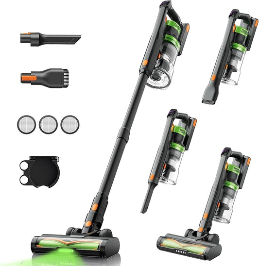 SunSare Cordless Vacuum Cleaner, 650W 55KPA 70Mins Vacuum Cleaners for Home, Stick Vacuum with Aromatherapy, Anti-Tangle Brush, Anti-Tangle Wireless Vacumm for Home/Pet Hair/Carpets/Floors