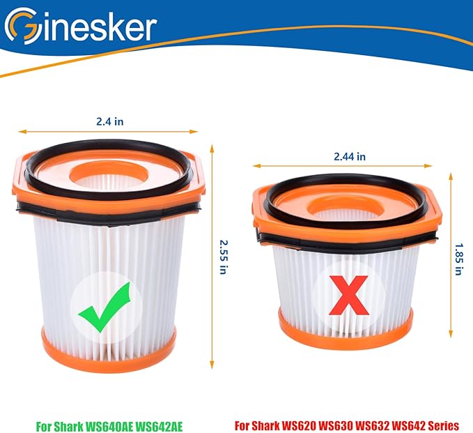 WS642AE Filter Replacement for Shark Wandvac Self-Empty System WS642AE Ultra-Lightweight Powerful Cordless Stick Vacuum (4 Pack)