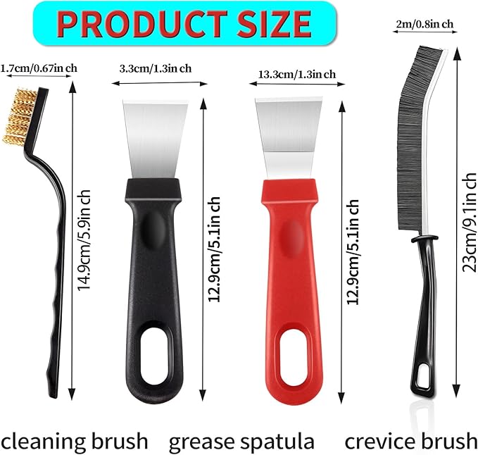8Pcs Hard Bristle Crevice Cleaning Brush Set,Heavy Duty Grout Brush Kit, Deep Clean Brush for Stove, Window Track, Tile Gap Cleaning, Car Interior Gap Cleaning Tools