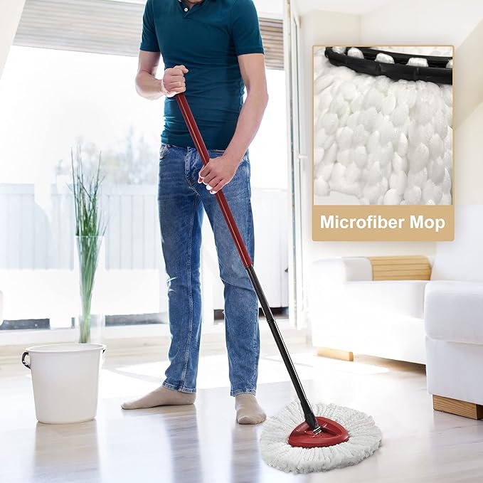 3 Pack Mop Replacement Heads Compatible with Spin Mop, Microfiber Spin Mop Refills, Easy Cleaning Mop Head Replacement