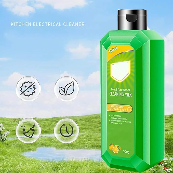 Cleaning Milk House Cleaner, Kitchen Oil Stains Cleanse, All Purpose Heavy Oil Cleaner, Stove Top Oven Powerful Multifunctional Concentrated Cleansing Lotion (2, 10Fl oz)