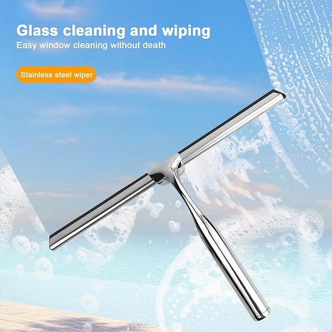 Stainless Steel Glass Wiper Glass Wiper Glass Wiper Tool Bathroom Toilet Wiper (A)