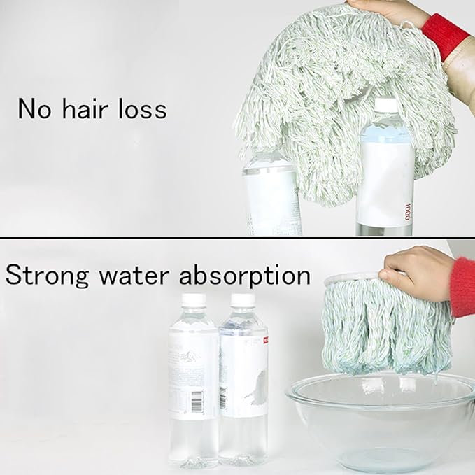 3 Pack Spin Mop Refill for Cotton Thread Mop Head Replacement, Round Cotton Compatible Mops Heads for Hardwood,Tile, Marble Floor