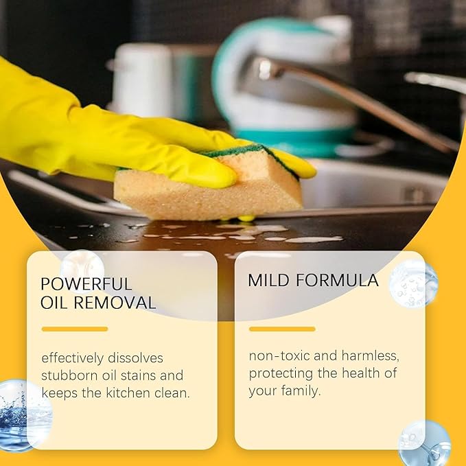 Heavy Duty Degreaser Cleaner Spray,Clean Up Kitchen Oil Stains, All Purpose Kitchen Heavy Oil Cleaning Agent, Powerful Clean Kit-chen Oi l Stains Spray, Enemy Foaming Cleaner (2, 1)