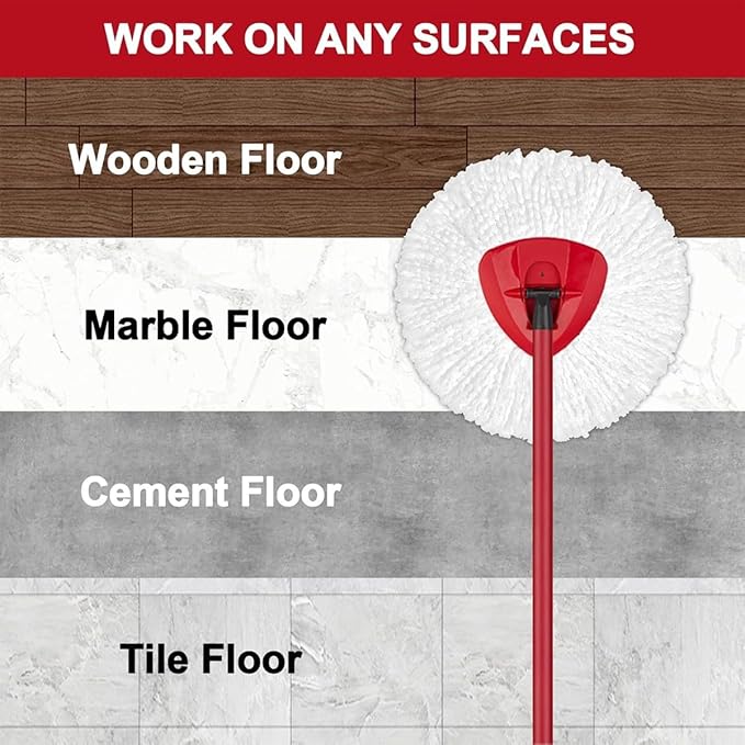 16 Pcs Spin Mop Replacement Heads, White Large 360° Easy Wring Spin Mop 100% Microfiber Refill, Easy Cleaning Spin Mop Heads, Deep Clean, Machine Washable for Easy House Cleaning Floor Mopping