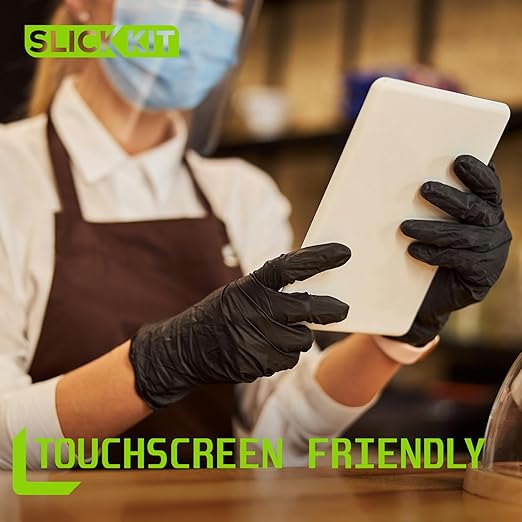Disposable Nitrile Gloves, 4 Mil Latex-Free Powder-Free Industrial Gloves for Cleaning, Cooking, Non-Sterile, Black, 100 Count, Extra Large/10