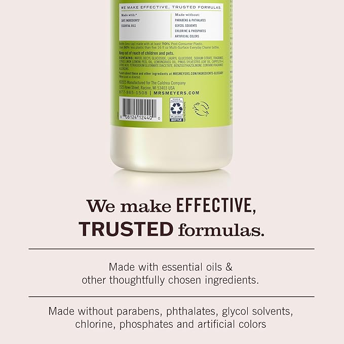 Mrs. Meyer's Multi-Surface Concentrate Lemon Verbena, 32 OZ (Pack of 2)