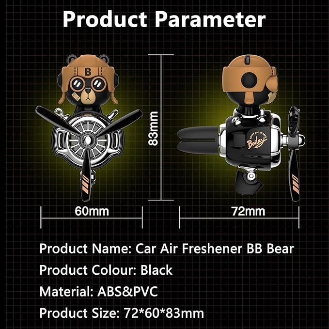BiBi Bear Car Air Fresheners Pilot Car Diffuser Cute Car Perfume Funny Car Fragrance